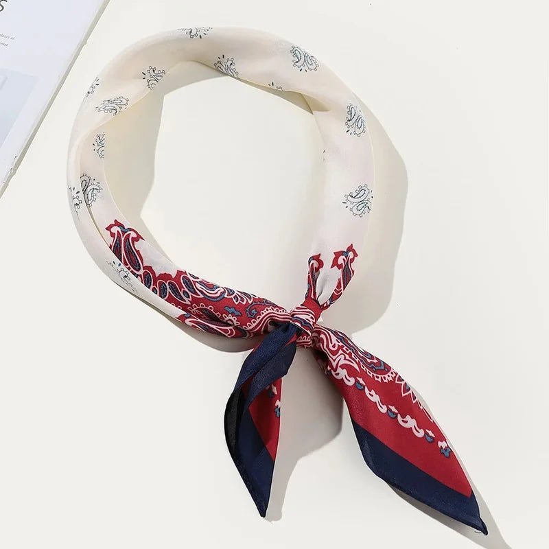 Square silk scarf with flowersAzizaK