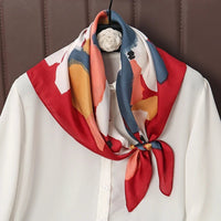 Square silk scarf with flowersAzizaK