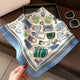 Square silk scarf with flowersAzizaK
