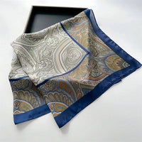 Square silk scarf with flowersAzizaK