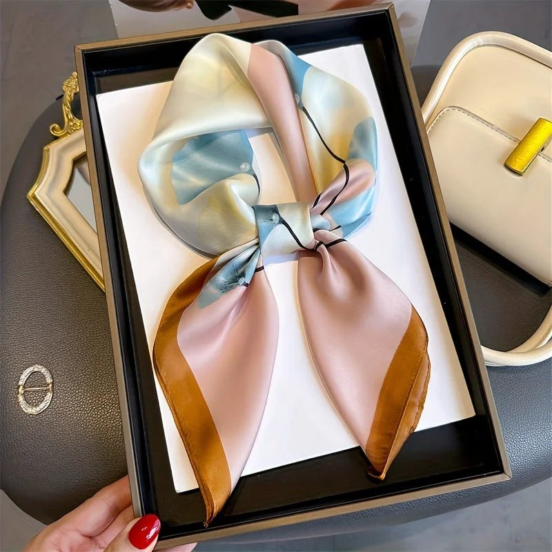 Square silk scarf with flowersAzizaK