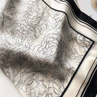 Square silk scarf with flowersAzizaK