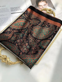 Square silk scarf with flowersAzizaK