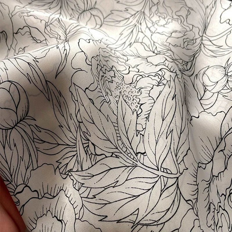 Square silk scarf with flowersAzizaK