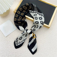 Square silk scarf with flowersAzizaK