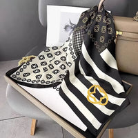 Square silk scarf with flowersAzizaK