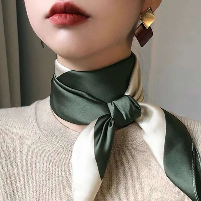 Square silk scarf with flowersAzizaK
