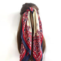 Square silk scarf with flowersAzizaK