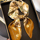 Square silk scarf with flowersAzizaK