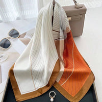 Square silk scarf with flowersAzizaK
