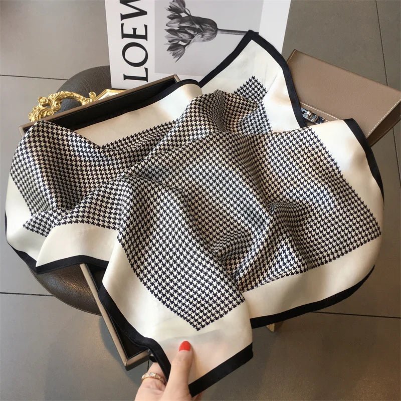 Square silk scarf with flowersAzizaK