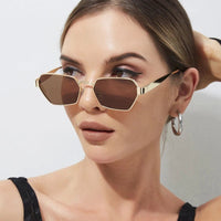 Square sunglasses with metal frames, UV400AzizaK