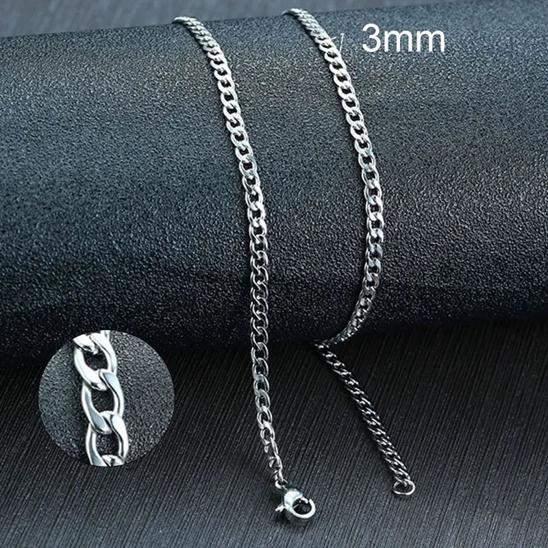 Stainless Steel Black Gold Color Cuban Link Chain Necklace for Men Eye Catching Short Length Male Choker Jewelry GiftAzizaK