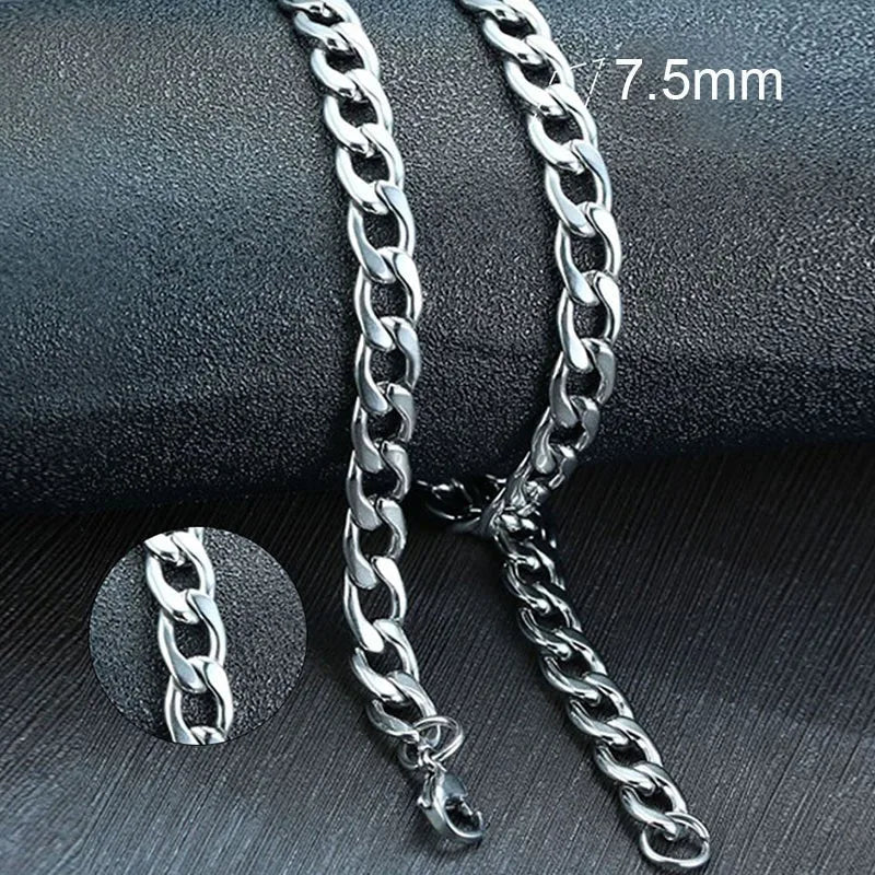 Stainless Steel Black Gold Color Cuban Link Chain Necklace for Men Eye Catching Short Length Male Choker Jewelry GiftAzizaK