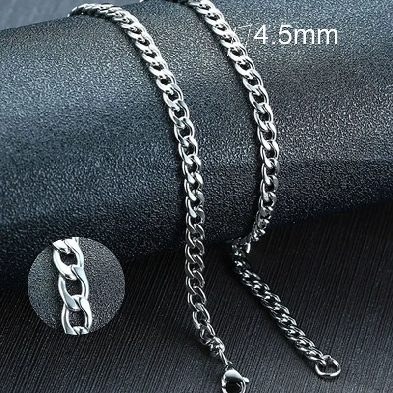 Stainless Steel Black Gold Color Cuban Link Chain Necklace for Men Eye Catching Short Length Male Choker Jewelry GiftAzizaK