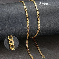 Stainless Steel Black Gold Color Cuban Link Chain Necklace for Men Eye Catching Short Length Male Choker Jewelry GiftAzizaK
