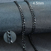Stainless Steel Black Gold Color Cuban Link Chain Necklace for Men Eye Catching Short Length Male Choker Jewelry GiftAzizaK