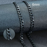 Stainless Steel Black Gold Color Cuban Link Chain Necklace for Men Eye Catching Short Length Male Choker Jewelry GiftAzizaK