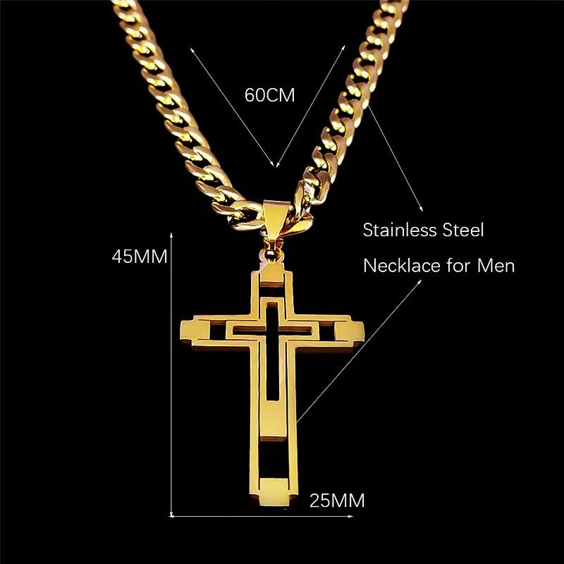 Stainless steel Hip Hop necklace with gold color long pendant for women/menAzizaK