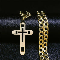 Stainless steel Hip Hop necklace with gold color long pendant for women/menAzizaK