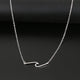 Stainless Steel Necklaces Minimalist Wave Pendant Chain FineAzizaK