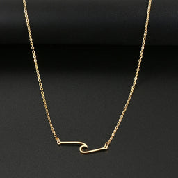 Stainless Steel Necklaces Minimalist Wave Pendant Chain Fine Choker Fashion Necklace For Women Jewelry Party Gifts One PieceAzizaK