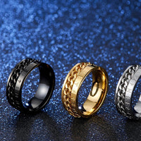Stainless Steel Rotating Anxiety Rings with Roman NumeralsAzizaK