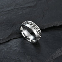 Stainless Steel Rotating Anxiety Rings with Roman NumeralsAzizaK