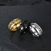 Stainless Steel Rotating Anxiety Rings with Roman NumeralsAzizaK