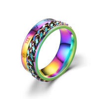 Stainless Steel Rotating Anxiety Rings with Roman NumeralsAzizaK