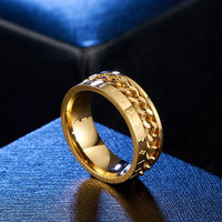 Stainless Steel Rotating Anxiety Rings with Roman NumeralsAzizaK