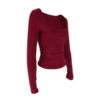 Stylish Solid T-shirt Long Sleeve Casual VersatileAzizaK