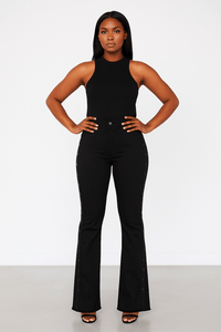 Stylish Tummy Control Flare JeansAzizaK