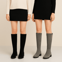 suede boots, flat heel, zip fastening Waterproof before useAzizaK