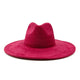 Suede fedora hat with heart shaped top, 3.75" brimAzizaK