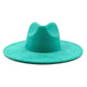 Suede fedora hat with heart shaped top, 3.75" brimAzizaK