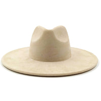 Suede fedora hat with heart shaped top, 3.75" brimAzizaK