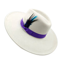 Suede fedora hat with heart shaped top, 3.75" brimAzizaK