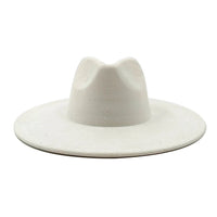 Suede fedora hat with heart shaped top, 3.75" brimAzizaK