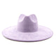 Suede fedora hat with heart shaped top, 3.75" brimAzizaK