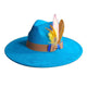 Suede fedora hat with heart shaped top, 3.75" brimAzizaK