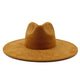 Suede fedora hat with heart shaped top, 3.75" brimAzizaK