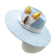 Suede fedora hat with heart shaped top, 3.75" brimAzizaK