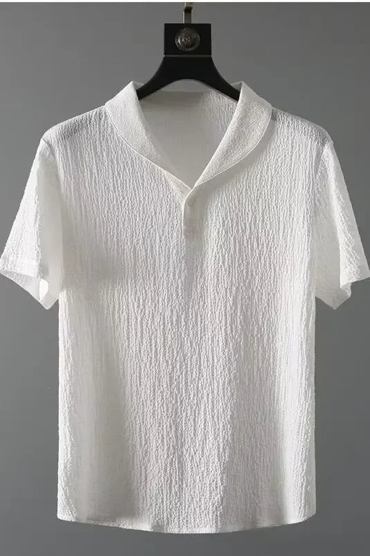❄️ Summer Ice Silk Cotton - Linen Set – Men's Ultra - Thin Sleeveless & Mid - Sleeve OutfitAzizaK