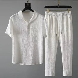 ❄️ Summer Ice Silk Cotton - Linen Set – Men's Ultra - Thin Sleeveless & Mid - Sleeve OutfitAzizaK