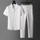 ❄️ Summer Ice Silk Cotton - Linen Set – Men's Ultra - Thin Sleeveless & Mid - Sleeve OutfitAzizaK