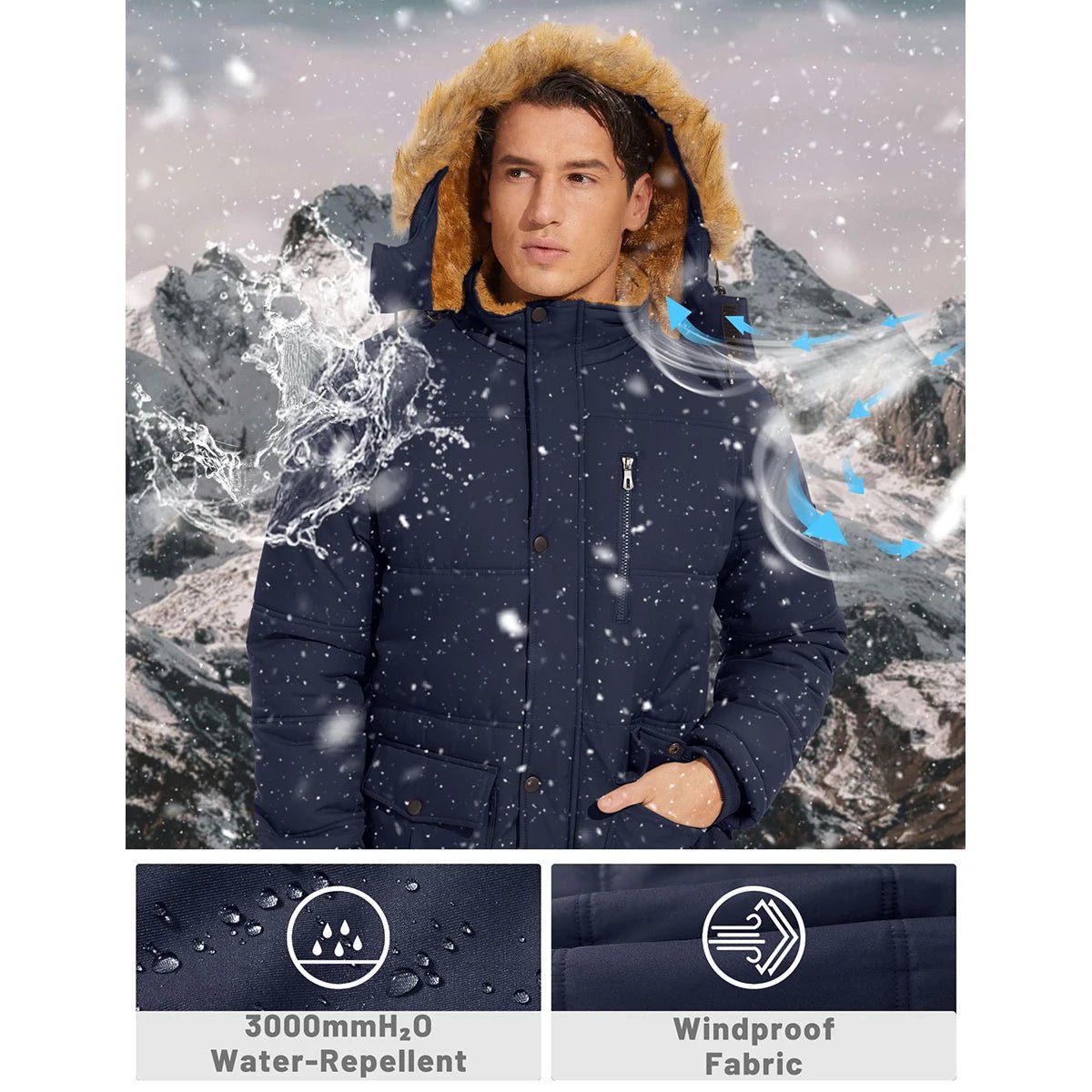 TACVASEN Fleece Lined Parka JacketAzizaK