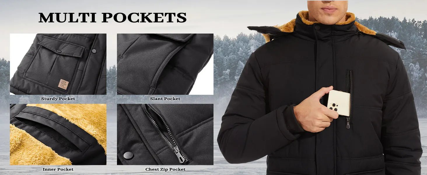 TACVASEN Fleece Lined Parka JacketAzizaK