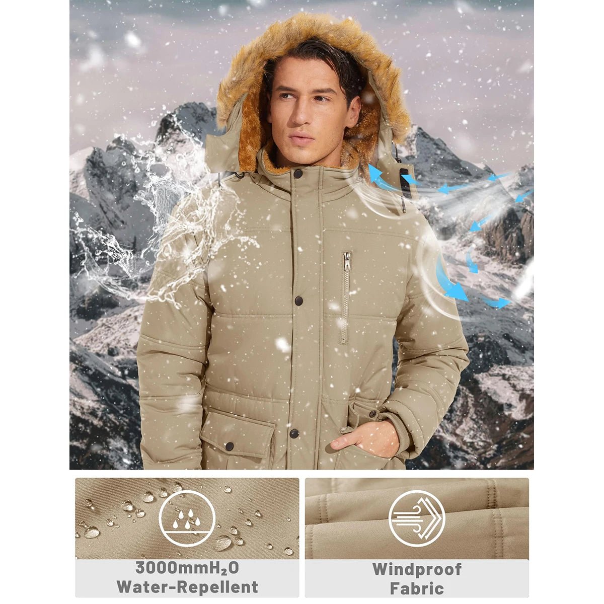 TACVASEN Fleece Lined Parka JacketAzizaK
