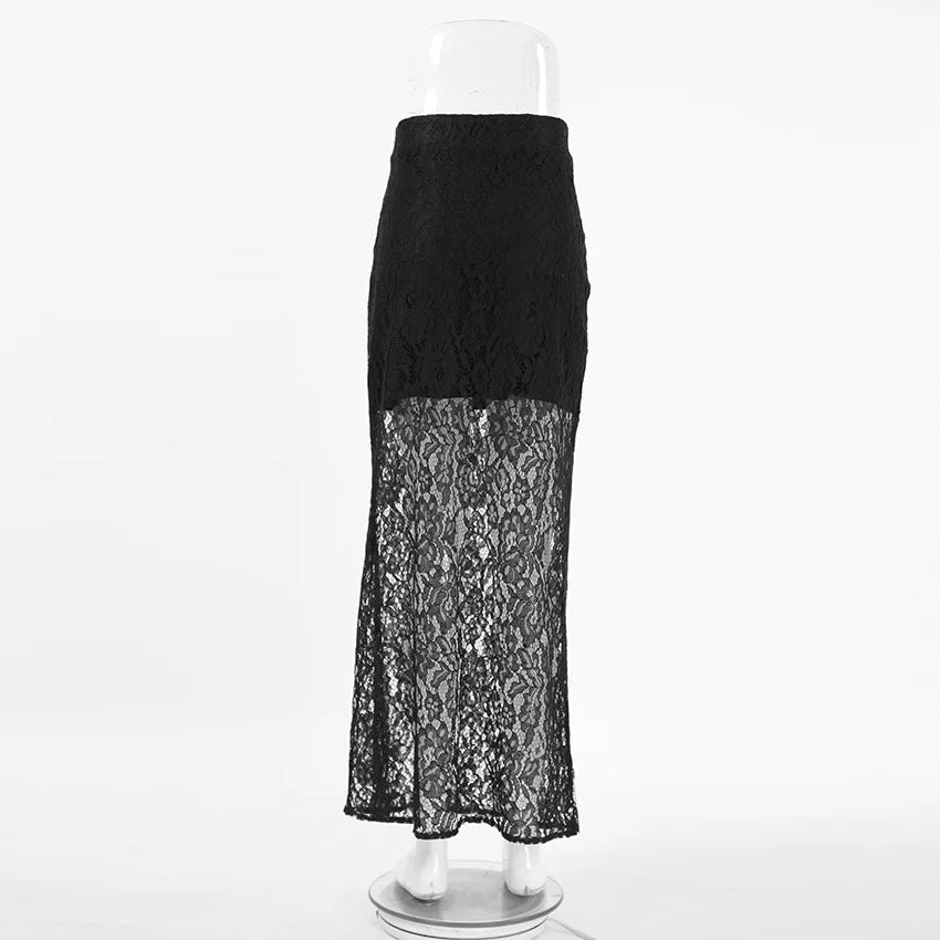 Talenza black lace transparent skirtAzizaK